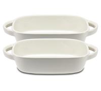 2 petits plats à gratin/moules en céramique – Idéal pour 2 personnes – Plats à gratin pour lasagnes et tiramisu – Ronds – Lot de 2