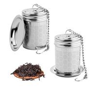 2 Pièce Infuseur à thé inox,6 x 3.8cm Réutilisable Infuseur à Thé,Boule à thé infuseur Avec couvercle fileté et La chaîne,Passoire à Thé en Vrac Épices,pour Tasse,Mug