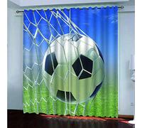 2 Pièce Rideau Occultant À Oeillets Réduction Du Bruit Rideaux-Fan De Football Football Ciel-Rideau Occultant Décor Moderne Pour Chambre D'Enfants Société Bureau Chambre À Coucher-75X166Cm * 2 Panel