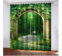 2 Pièce Rideaux Occultants Arche de paysage Oeillets Rideaux Occultants Thermiques 60x120cm[786]