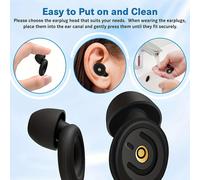 2 pièces/1 paire de bouchons d'oreilles en silicone réutilisables, bouchons d'oreilles anti-bruit imperméables pour la natation, le sommeil, les ronflements, les études, les concerts, les voyages en p