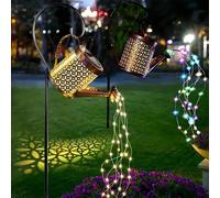 2 pièces/1 pièce Arrosoir solaire avec bande lumineuse, grande cascade solaire suspendue, lumière décorative étanche pour anniversaire, rassemblement familial, patio, porche, pelouse, arrière-cour, ca