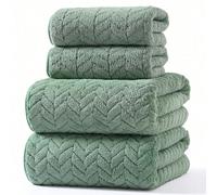 2 pièces/1 pièce Ensemble de serviettes en polaire de corail à motif diamant, serviettes douces, confortables, absorbantes, sans peluches, en jacquard pour cheveux, mains, visage et bain, accessoires