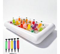 2 pièces/1 pièce- Plateau de bar à glace gonflable - Un refroidisseur de boissons flottant convenant pour les fêtes de piscine et de plage en été, également une boîte de rangement pour les boissons et
