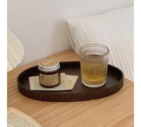 2 pièces/1 pièce Plateau ovale asymétrique en bois vintage de 11,81 x 7,09 pouces, un plateau pour la décoration de la maison, le placement, l'affichage de bijoux, le rangement de cosmétiques et un ac