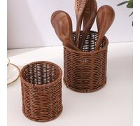 2 pièces/1 pièce Porte-couverts en rotin, Boîte à baguettes L,M,M+LPolychlorures de vinyle
