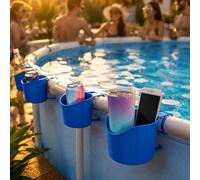 2 pièces/1 pièce Porte-gobelet de bord de piscine, porte-boisson en plastique, convient pour la piscine, facile à fixer, durable, s'adapte à toutes les piscines, convient pour les fêtes d'été, accesso