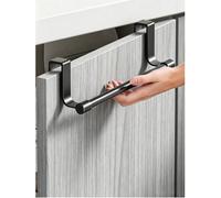 2 pièces/1 pièce Porte-serviette à barre unique, suspension de porte de placard, barre de serviette en acier inoxydable sans perçage, étagère de rangement de cuisine, étagère de rangement, étagère sus