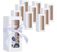 2 pièces/10 pièces Boîtes cadeaux avec ruban pour boîtes d'exposition de verre de sublimation, boîte cadeau transparente pour verres à boire et bocaux de 12oz/16oz/20oz, boîte cadeau de gobelet de can