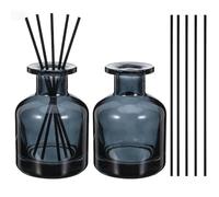 2 Pièces 150ml Flacons Diffuseurs en Verre, Diffuseur Parfum, Bouteilles Diffuseur, avec 10 Bâtonnets, pour Parfum d’Ambiance et Aromathérapie, pour Maison, Bureau, Rechange DIY (Bleu)