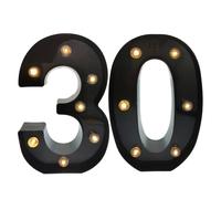 2 pièces 18 21st 30th 40th 50th 60th noir numéro LED chaîne veilleuse lampe joyeux adulte anniversaire fête décoration 21