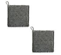 2 Pièces 19x19 Cm Maniques Cuisine, Manique Carrée Tissée, Maniques De Cuisine Résistantes à La Chaleur, avec Boucle De Suspension, pour Bols, Théières, Assiettes, Casseroles (3)