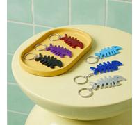 2 pièces/3 pièces/8 pièces Ouvre-bouteille en forme d'arête de poisson créatif, en alliage d'aluminium portable avec anneau porte-clés. Outil multifonction compact pour le camping, les voyages, la ran