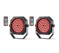 2 pièces 30W RGBW 60 LED Par projecteur batterie rechargeable Mini avec télécommande, éclairage de scène stroboscopique avec mode Auto/Son lumière disco pour DJ, fête, la chambre