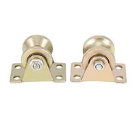 2 Pièces 32mm Roues pour Portail Coulissant,Roue à Rainure de Type U Roulettes Robuste avec Support, Rouleau de Porte Coulissante pour Portes Coulissantes Sur Rail et Établi Mobile