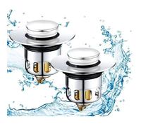 2 Pièces 4 Joints Bonde de Lavabo Pop-Up Universel Bonde Lavabo Filtre de Vidange Anti-Bloqué Bouchon d'évier Bouchon Lavabo Flitr
