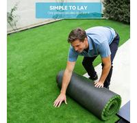 2 pièces = 4 m/157,5 po Gazon artificiel haute fidélité, résistant aux UV, en matériau plastique toujours vert. Convient pour le jardin extérieur, le patio, la cour de la villa, la zone d'activité des