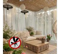 2 pièces/4 pièces Rideaux translucides de style classique pour l'extérieur - Moustiquaire en polyester tricoté, convient pour la terrasse, le pavillon, la pergola - Conception à poche pour tringle, tr