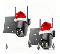 2 pièces 4G LTE caméra de surveillance extérieure solaire avec carte SIM 2K caméra de surveillance batterie sans fil sans WLAN 360° caméra extérieure couleur vision nocturne