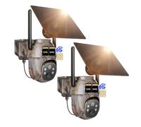 2 pièces 4G LTE caméra solaire pour animaux sauvages avec détecteur de mouvement batterie caméra pour animaux sauvages avec carte SIM et carte 32G & 64G 2K caméra de surveillance extérieure vision noc