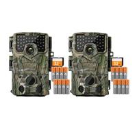 2 pièces 4K 48MP caméra de gibier étanche caméra de vision nocturne caméra de chasse avec détecteur de mouvement caméra de surveillance des animaux, y compris une carte mémoire de 32 Go caméra de gibi