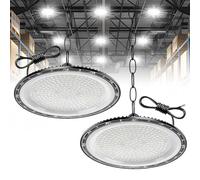 2 Pièces 500W LED Plafonnier d'atelier Lampe d'atelier 6500K Blanc froid Spot de plafond | IP65 Étanche Lampe d'atelier UFO Éclairage de hall Spot de hall Lampe industrielle