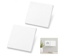 2 Pièces 86 x 86 mm Caches de Prise Murale Autocollants, Cache Interrupteur | Cache Prise et Interrupteur Blanc en Plastique Rigide, Cache Prise Electrique pour Masquer Trous Muraux & Prises Inutilisées
