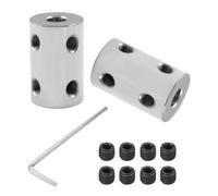 2 Pièces 8mm à 8mm Coupleur Rigide | L22 x D14 Coupleur D'arbre à Vis De Blocage Connecteur De Moteur Acier Au Carbone Galvanisé Pour Imprimantes 3D, Accessoires.