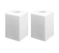 2 Pièces Abat-jour Carré pour Douille E27, Style Moderne | Verre Lisse à Finition Blanc Lait, Réduit L’éblouissement, pour Salle de Bain, Bar et Location