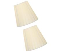 2 Pièces Abat-jour Élégant E14 en Tissu Translucide | Diffuseur Décoratif Simple, Beige, pour Lampadaire et Plafonnier, Accessoire Léger pour Pièce et Décor