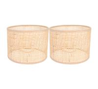 2 Pièces Abat-Jour En Rotin E27 Abat-Jour À La Main Petit De Remplacement Rustique Pour Lampe De Table Lampadaire Appliques Murales Suspension