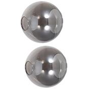 2 Pièces Abat-jour en Verre Demi-rond Transparent 42mm Double Trou | Surface Lisse et Transparente, Design Moderne et Minimaliste, Facile à Nettoyer, pour Salon et Chambre