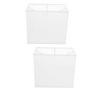 2 Pièces Abat-jour Rectangulaire en Tissu Blanc E27 | Découpe Centrale 4cm, Installation Simple, Style Délicat et Sobre, Usage Hôtel et Bibliothèque