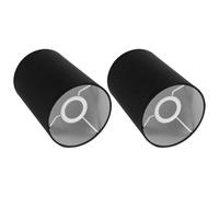 2 Pièces Abat-jour Rond pour Lampe de Table et Lampadaire, Noir | Tissu Polyester et Fer, Installation Facile, Entretien Simple, Style Moderne Élégant, pour Chambre et Autres Espaces