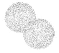 2 Pièces Abat-jour Sphérique en Verre G4 Cage en Aluminium pour | Remplacement Rapide, Design Suspendu Moderne, Structure Métallique Argentée, Adapté aux Luminaires de Plafond, Lofts