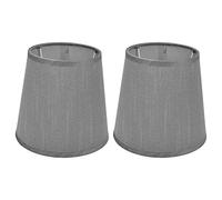2 Pièces Abat-Jour Style Européen Cylindrique Tissu Abat-Jour E14 Lustre Lampe de Table Lampadaire IntéRieur Chambre Salon Bureau Chambre D'enfant(Gris)