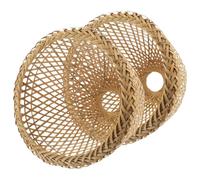 2 Pièces Abat-jour Suspendu en Bambou Rustique, Trou 5cm, Léger | Lumière Adoucie, Protection Visuelle, Installation Facile, Suspendre et Lampe Pendante, Style Rustique