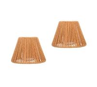 2 Pièces Abat-jour Tissé à Main en Corde de Chanvre, Cône Fer Café | Diffuse la Lumière, Réduit L’éblouissement Direct, Usage Hôtel et Bureau, Design Décoratif Unique
