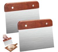 2 Pièces Acier Inoxydable Coupe Pate, Grattoir Gateau Patisserie | Coupe Pate Boulangerie avec Manche, Qualité Alimentaire Raclette Patisserie, Grattoir a Pate pour Couper Pizzas, Biscuits