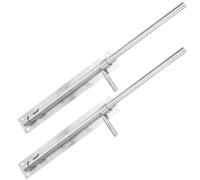 2 Pièces Acier Inoxydable Verrou de Porte Argenté, 4 Trous, Épaissi | Montage en Surface, Loquet Allongé, Pose Gauche Droite Verticale ou Horizontale, Usage Intérieur Extérieur