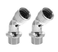 2 Pièces Adaptateur de Coude de 1/2 Pouce en Laiton Argenté | Coude 45 Degrés, Filetage Femelle vers Mâle, Rallonge de Longueur, Change L’angle, Installation Simple