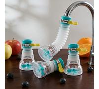 2 pièces Adaptateur de robinet réglable, rotatif et extensible, en matériau PP durable, installation facile, sortie d'eau pressurisée anti-éclaboussures fixe, purificateur d'eau à filtration multicouc