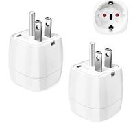 2 Pièces Adaptateur de Voyage France vers US,Adaptateur Prise USA,Adaptateur Prise Canada, Mexique, Thaïlande Type B- TOPESCT