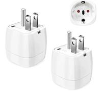 2 Pièces Adaptateur de Voyage France vers US,Adaptateur Prise USA,Adaptateur Prise Canada, Mexique, Thaïlande Type B-