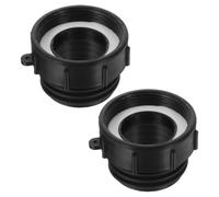 2 Pièces Adaptateur pour Réservoir Ibc 2 Pouces, Filetage 60mm Fin | Plastique Noir, Raccord Rapide pour Tuyau de Jardin, Usage Chantier et Lavage Auto