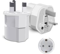 【2 Pièces】 Adaptateur Prise Anglaise, Adaptateur de Voyage France Europe ver UK, Type G Prise pour Angleterre,Irlande, Singapour