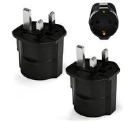2 Pièces Adaptateur Prise Anglaise, Adaptateur de Voyage France vers UK, Adaptateur de Prise pour Irlande, Angleterre, Ecosse, Dubaï, Malte, Adaptateur Type G (Noir)