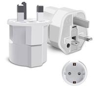 【2 Pièces】 Adaptateur Prise Anglaise, Adaptateurs de Voyage France Europe ver UK, Type G Prise pour Angleterre, Irlande, Singapour