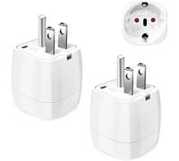 【2 Pièces】 Adaptateur Prise USA, Adaptateur Voyage Accessoires, FR 2 Broches vers US 3 Broches Adaptateur Prise Canada, Mexique, Thaïlande Type B