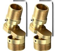 2 Pièces Adaptateur Robinet de Douche en Laiton 1/2 à 3/4 Pouce | Raccord Excentré Mitigeur Réglable, avec Rotation à 360 Degrés, Embout Robinet Salle de Bain et Cuisine